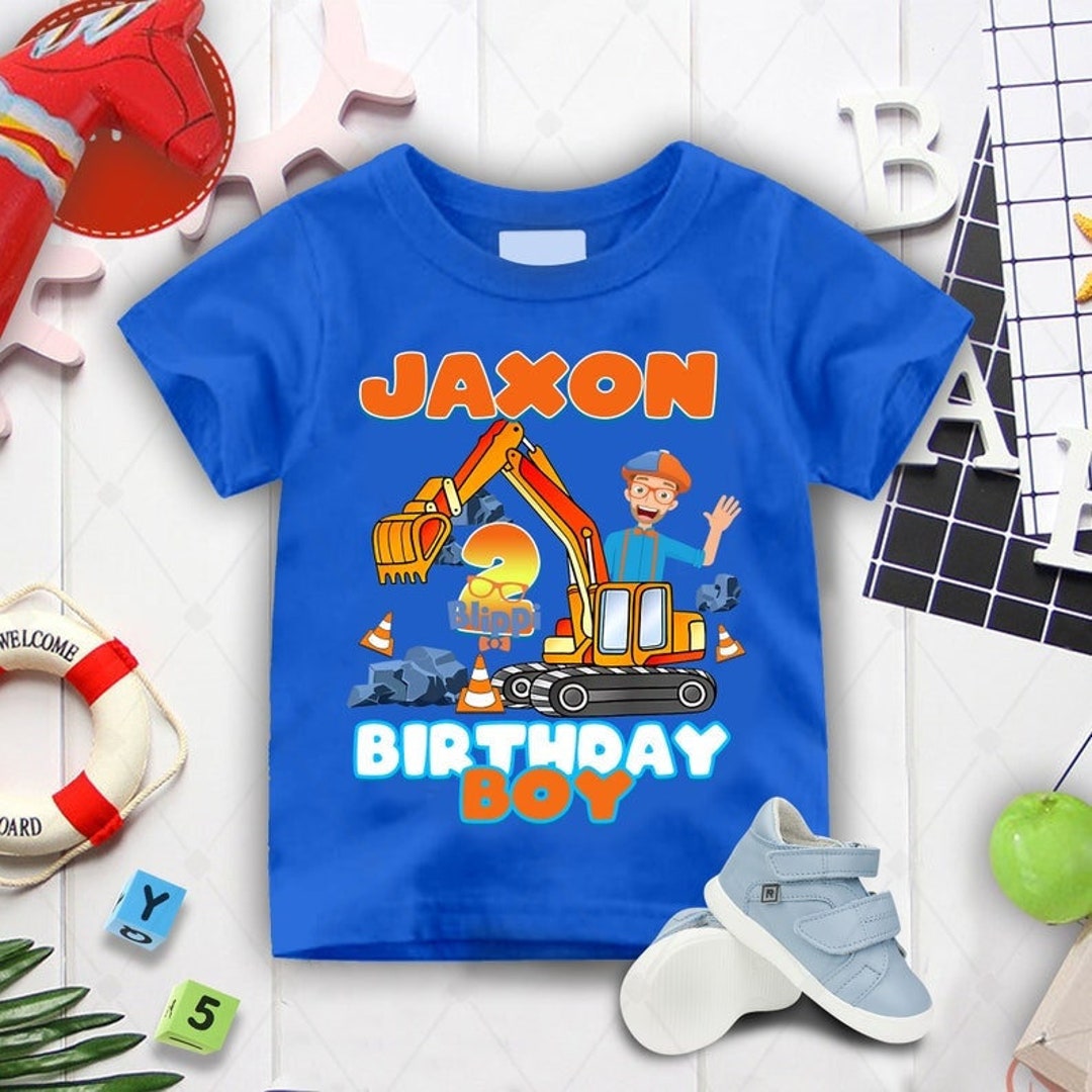 Blippi Birthday Boy Shirts Blippi Excavator Shirt Blippi Etsy
