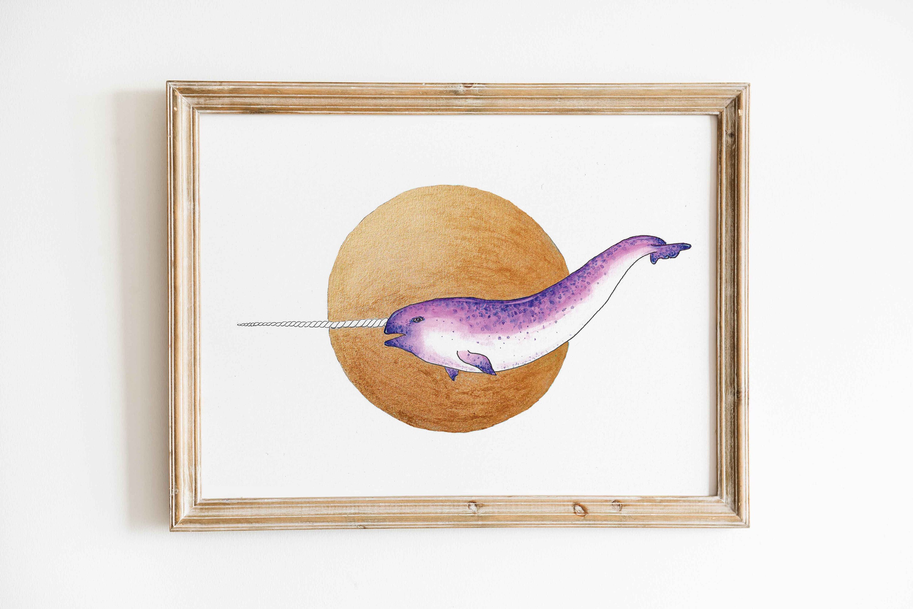 Narval Illustration Doré Main