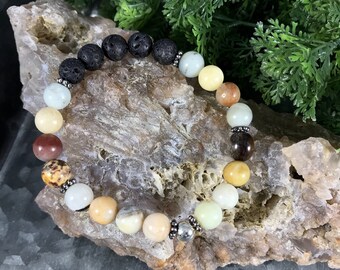 Pulsera difusora - Picasso Jasper, Sim. Amazonita