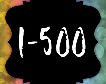 Facebook Live Sale Number Cards - Reverse Numbers 1-500