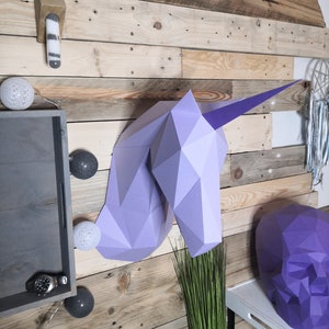 Geometric Papercraft Unicorn Kit DIY (Do it yourself)