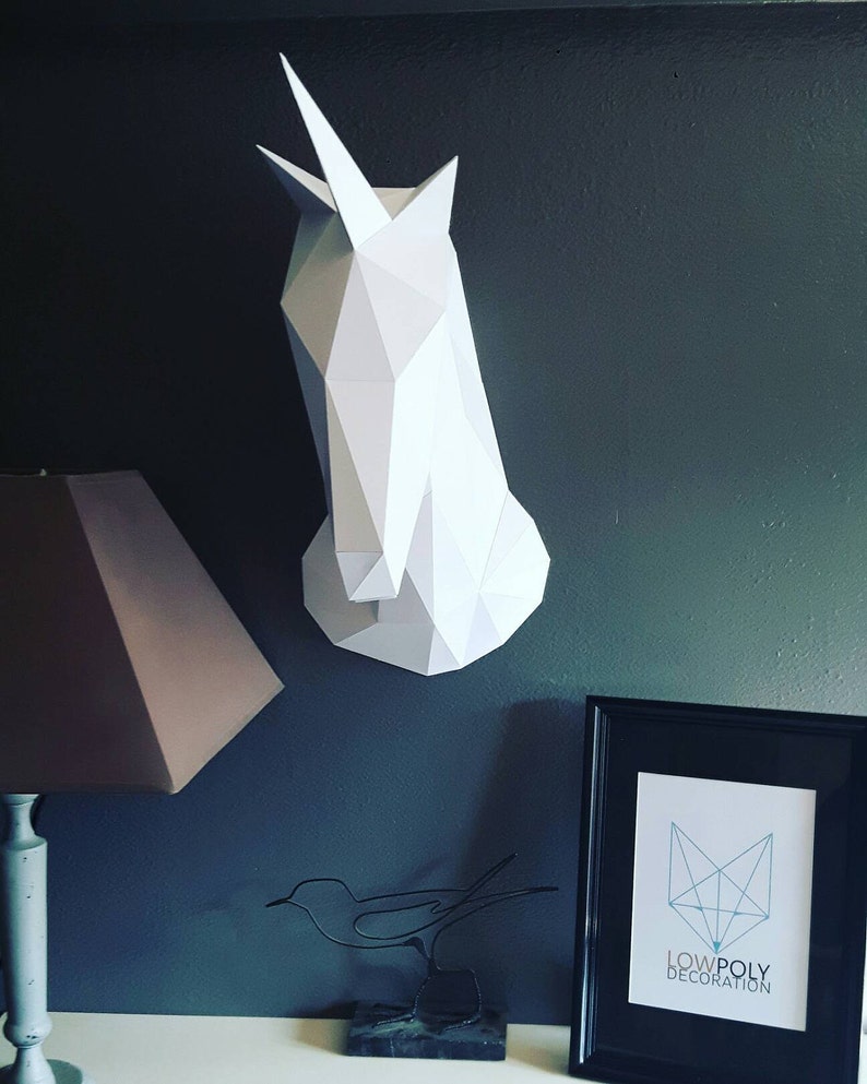 Geometric Papercraft Unicorn Kit DIY Do it yourself image 4