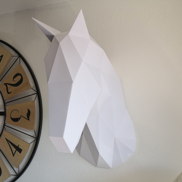 Papercraft Cheval geometrique en kit - Geometric Papercraft horse Kit DIY (à monter soi même)