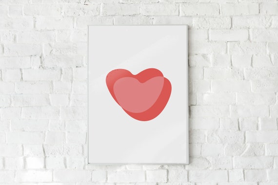 Hearts Print Geometric Love Art 8x11 11x17 Colour Print Geometric Romantic Wall Print Printable Art5x74x6a4a3