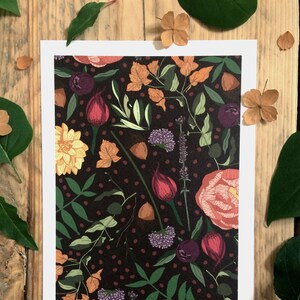Botanical Botanicals 'Juniper' Print Floral Flower A5 Recycled Eco Paper Pattern Wall Art image 4