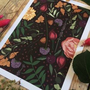 Botanical Botanicals 'Juniper' Print Floral Flower A5 Recycled Eco Paper Pattern Wall Art image 7