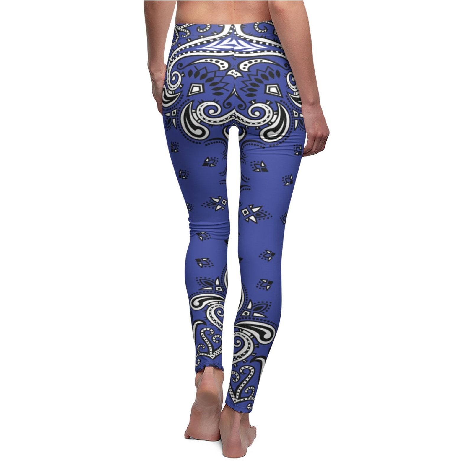 Blue Bandana Leggings Etsy