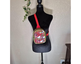 Green & Red Night Terror Sling | 7.5x5.5 Minimalist Bag | Waterproof Adventure B