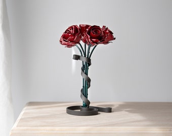 Bouquet de 6 roses en fer forgé - cadeau 6e anniversaire