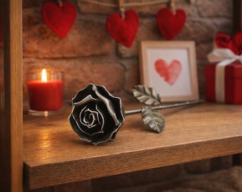 Rosa Eterna de Hierro Forjado - Regalo de San Valentín, Día de la Madre, Bodas de hierro (6 aniversario) (Colección Forja)