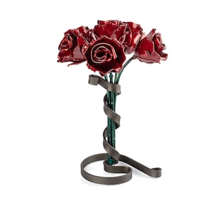 Bouquet of 6 Wrought Iron Roses 6th Anniversary Present image 2