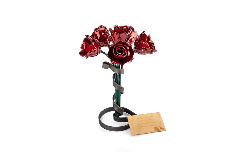 Bouquet of 6 Wrought Iron Roses 6th Anniversary Present image 4