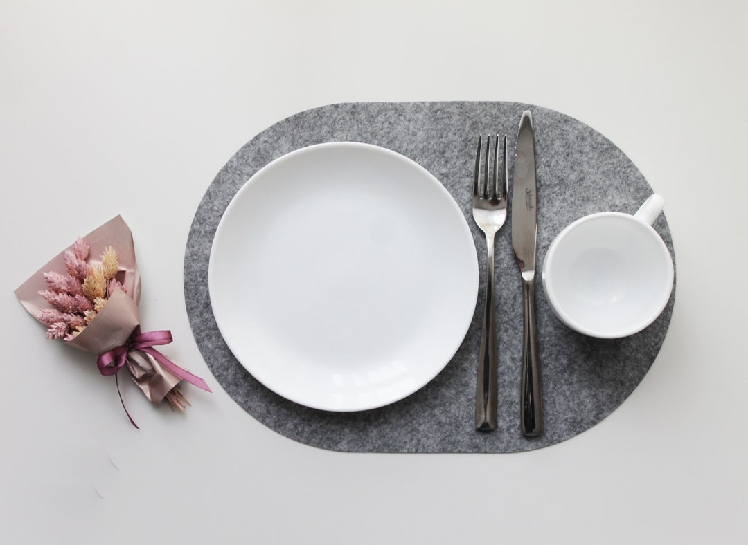 Placemat Set Placemats Oval Felt Placemats Modern Placemat Etsy Canada