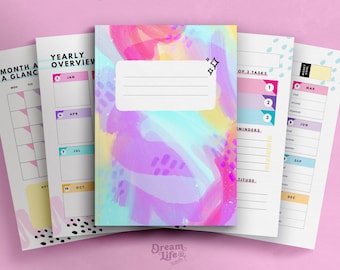 ULTIMATE LIFE PLANNER (Pastel Edition) | Undated diary to track your day, month, year, health, projects, goals, passwords and budget