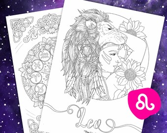 Scorpio Coloring Page From Faces Of The Zodiac Printable Etsy