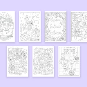 Printable Adult Coloring Book by Kim White, 20 x Colouring Pages for Adults, PDF Digital Download image 8