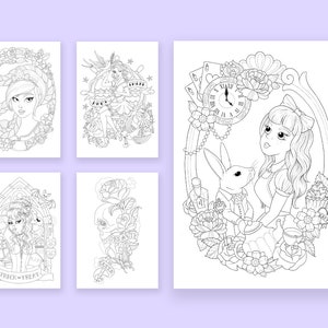 Printable Adult Coloring Book by Kim White, 20 x Colouring Pages for Adults, PDF Digital Download image 5