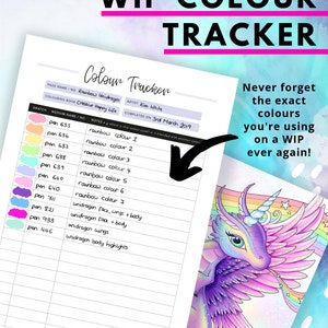 Color tracker, Colour tracker, Coloring book tracker, Colouring book tracker, Color chart, Pencil chart, Prismacolor chart image 6