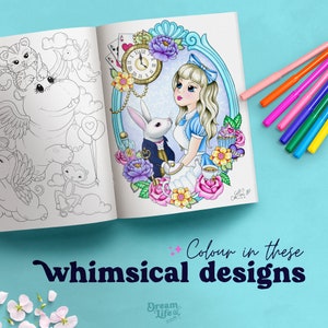 Printable Adult Coloring Book by Kim White, 20 x Colouring Pages for Adults, PDF Digital Download image 3