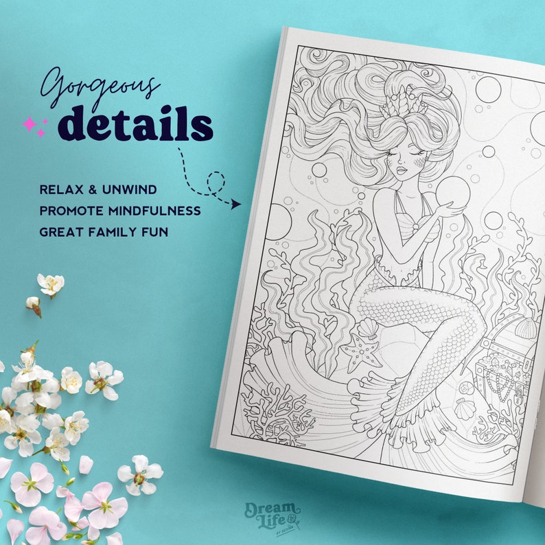 Printable Adult Coloring Book by Kim White, 20 x Colouring Pages for Adults, PDF Digital Download image 4