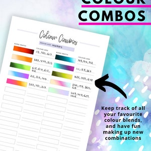 Color tracker, Colour tracker, Coloring book tracker, Colouring book tracker, Color chart, Pencil chart, Prismacolor chart image 3