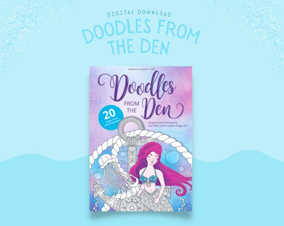 Download Doodles From The Den Printable Coloring Book Pdf Digital Etsy