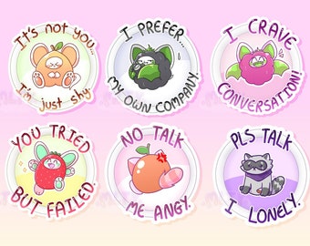 Fruity Funny Conversation Vinyl Stickers : No Talk Me Angry, You Tried But Failed and more!