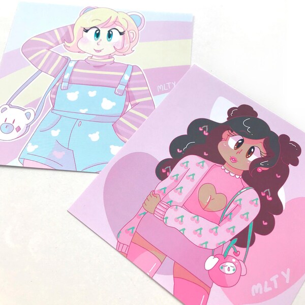 A5 Square Pastel Fairy Kei Girl Prints