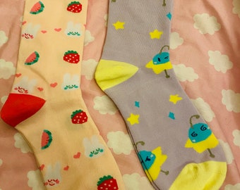 Kawaii Fairy Kei Uchuu Kei Knitted Socks