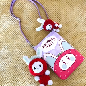 Sale - Strawberry Milk Bunny Drink Day Side Crossbody Bags