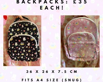 Kawaii Fairy Kei Pastel Goth Bunny Love Backpacks