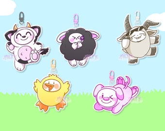 Farm Friends Keyrings! Cow, Duck, Pig, Goat and Sheep!