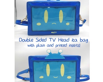 Neptite the TV Head Holographic Blue Ita Bag (Double Sided Window!)