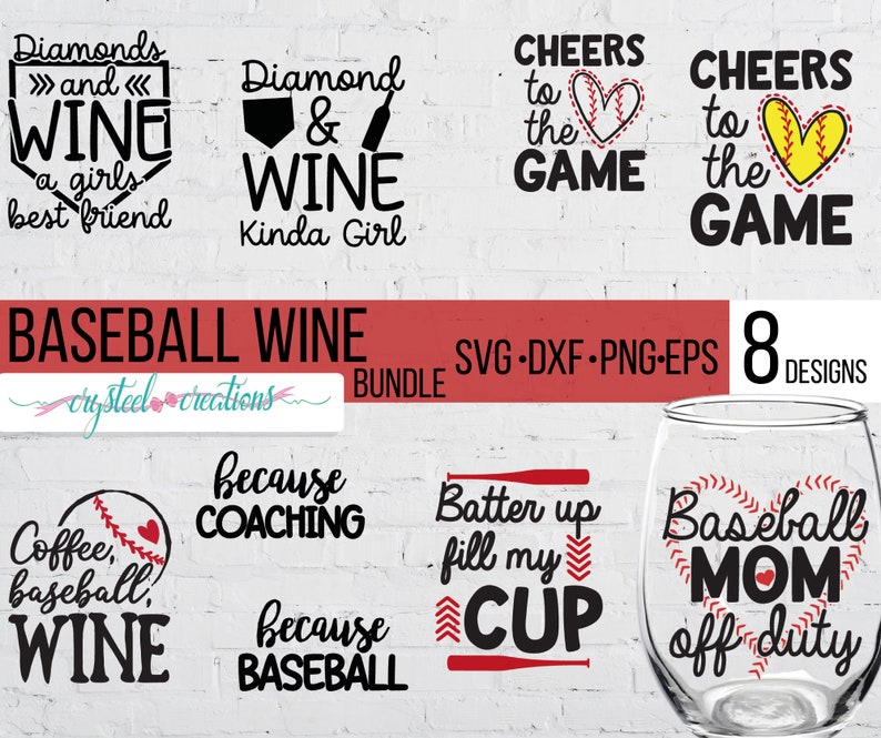 Download Baseball Baseball Wine Svg Png Cut Files Dxf Silhouette Cut Wine Glass Svg Cricut Instant Download Baseball Svg Clip Art Art Collectibles Tripod Ee