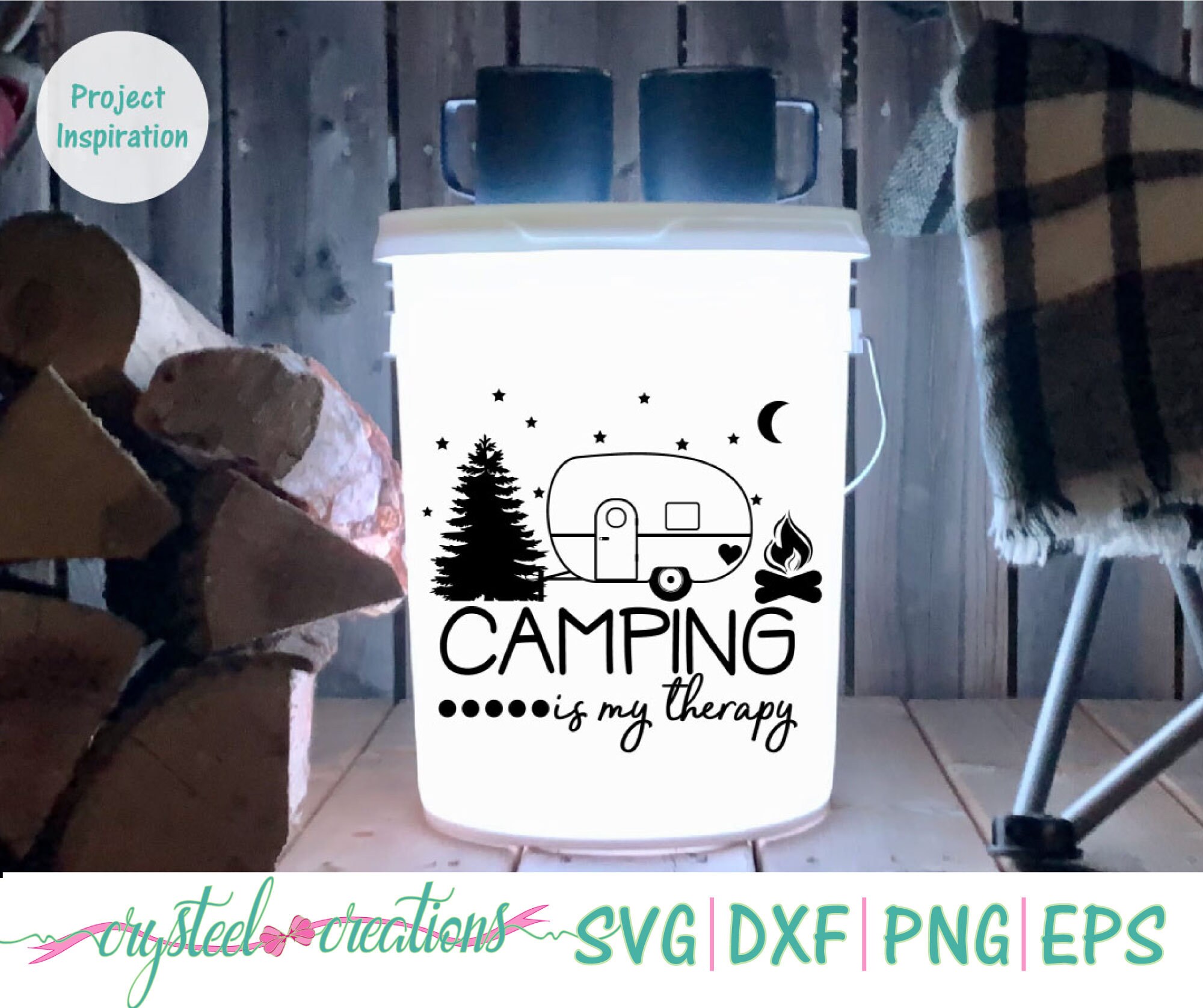 Camping Buckets SVG PNG DXF Silhouette Design Vinyl Etsy