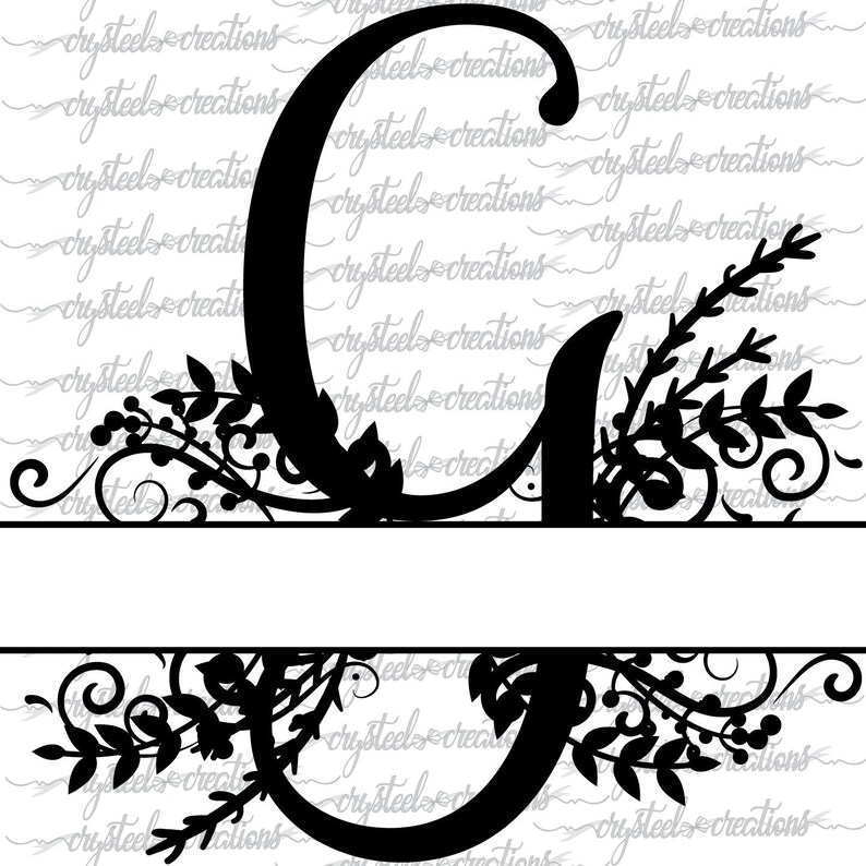 Download Png Dxf Laurels Silhouette Studio Ready To Cut Letter G Split Monogram Svg Cricut Regal Split Alphabet Vector Files For Silhouette Card Making Stationery Papercraft