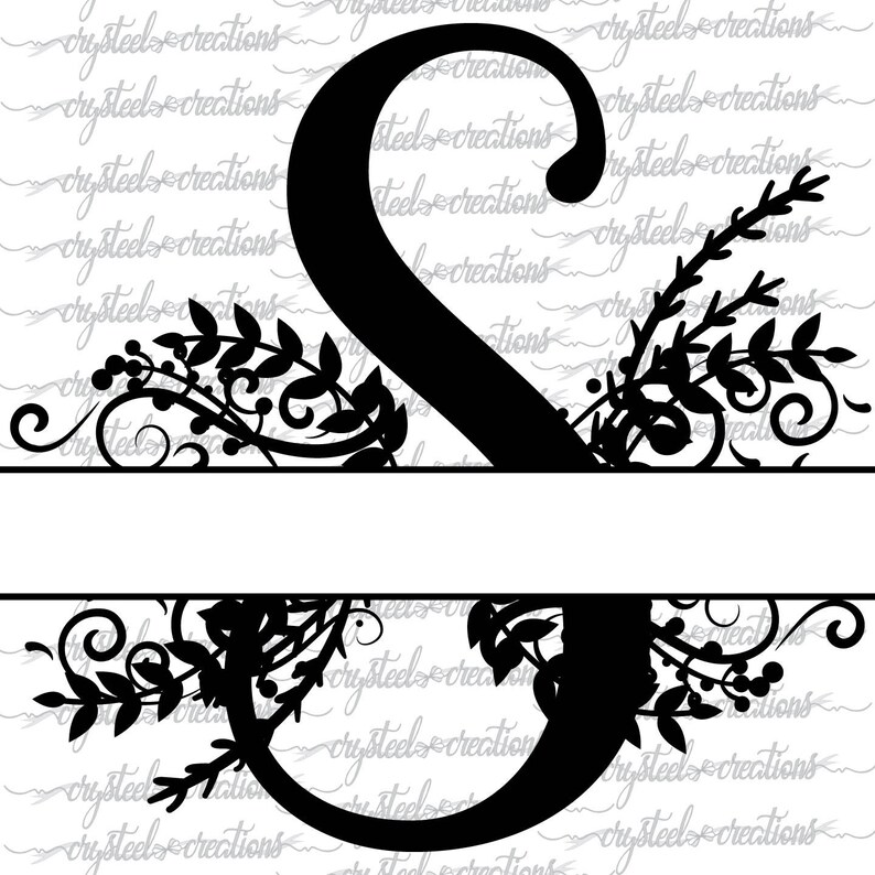 Download Letter S Split Monogram SVG PNG DXF Regal Split Alphabet | Etsy