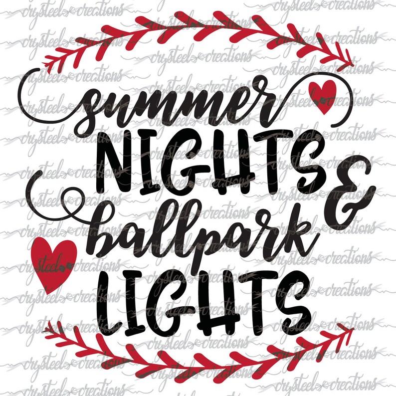 Download Art Collectibles Clip Art Dxf Silhouette Cut Instant Download Tshirt Svg Summer Nights Ballpark Lights Svg Baseball Svg Cut Files Cricut Baseball Laces Png