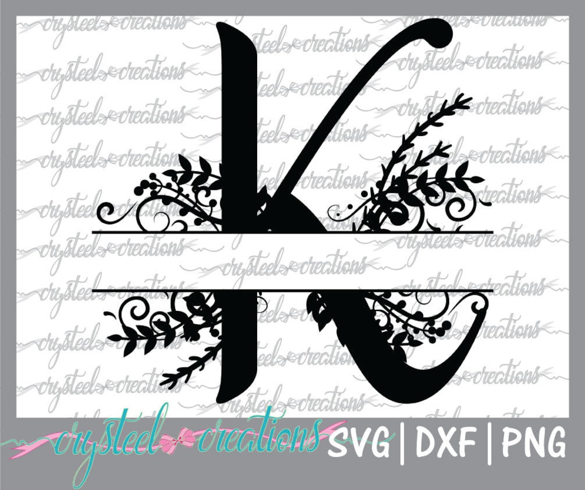 Letter K Split Monogram SVG PNG DXF Regal Split Alphabet | Etsy