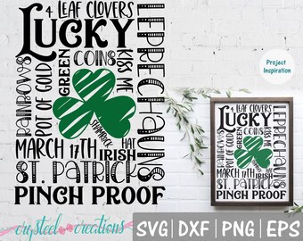 St. Patrick's Day Subway Art SVG, PNG, DXF, eps Silhouette, Cricut, clover svg, shirt svg, wood sign svg 14x19