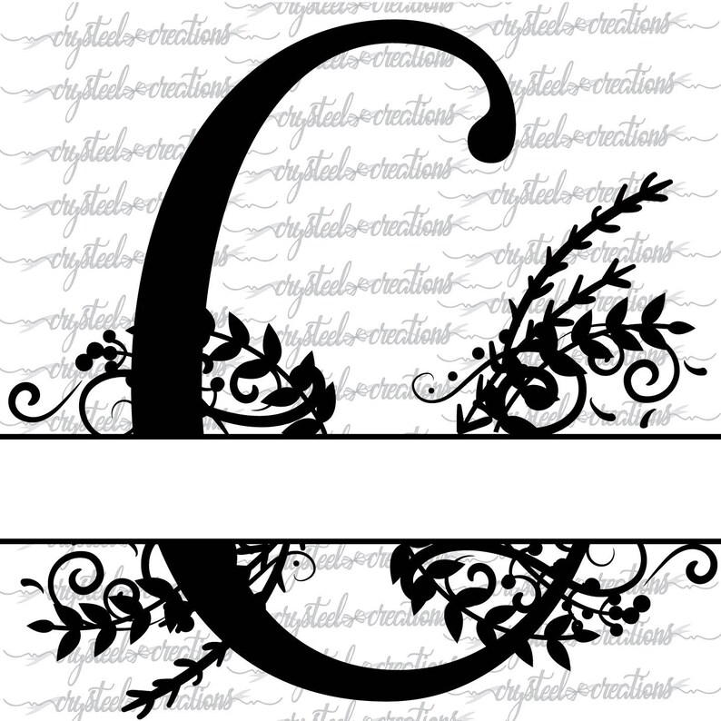 Download Letter C Split Monogram SVG PNG DXF Regal Split Alphabet ...