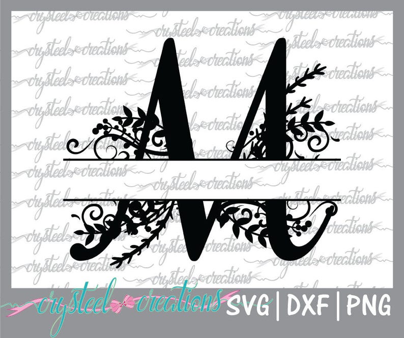 Download Letter M Split Monogram SVG PNG DXF Regal Split Alphabet | Etsy