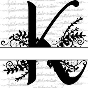 Letter K Split Monogram SVG PNG DXF Regal Split Alphabet - Etsy