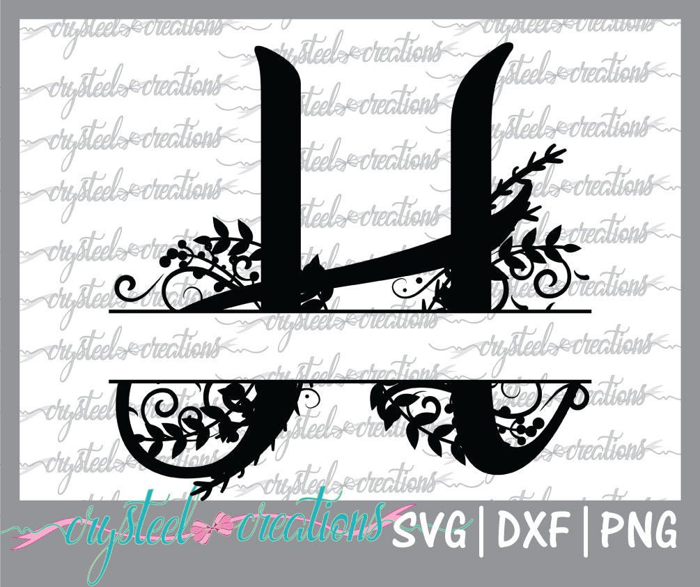 Download Letter H Split Monogram SVG PNG DXF Regal Split Alphabet | Etsy