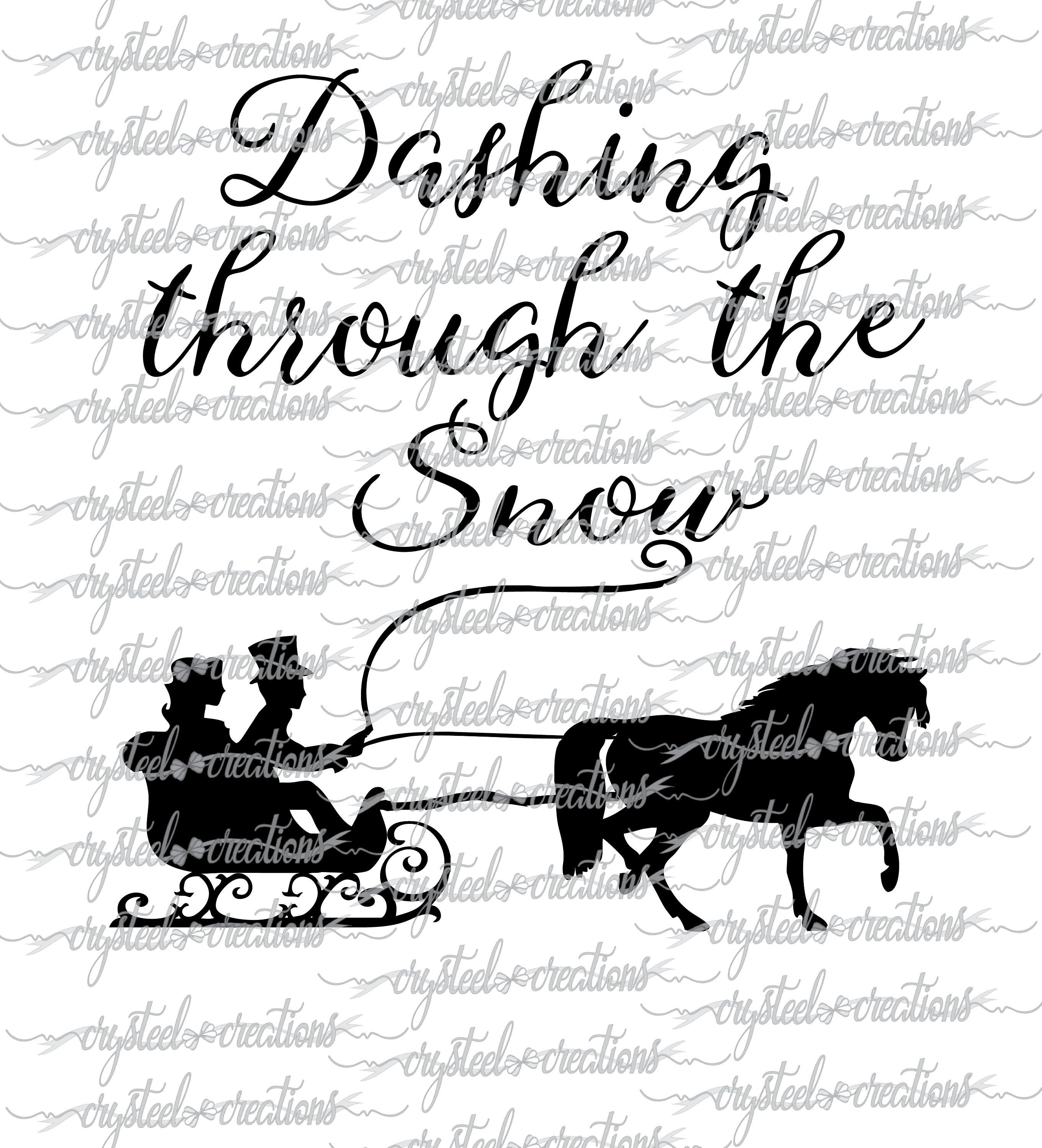 Download Dashing Through the Snow SVG PNG Silhouette Cricut | Etsy