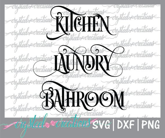 Download Kitchen Laundry Bathroom SVG PNG DXF Silhouette Cricut | Etsy
