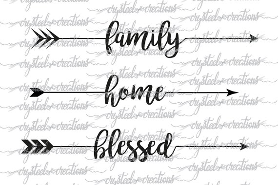 Download Family Home Blessed Friends Arrow Words Set Png Svg Boho Etsy