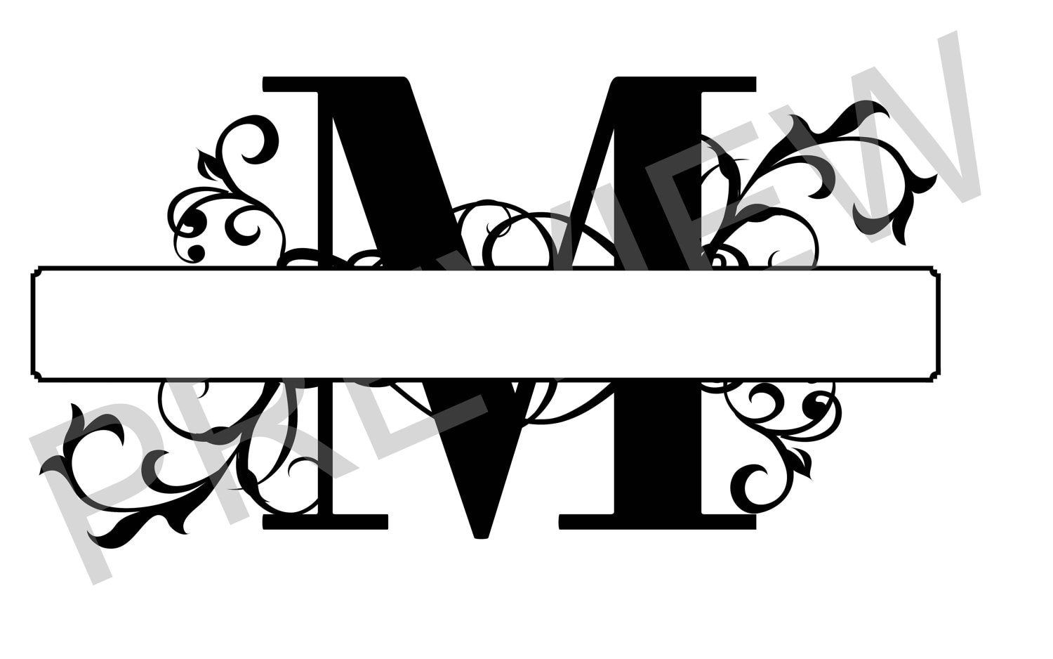 Download Split Monogram SVG Letter M Regal Split Alphabet Vector | Etsy