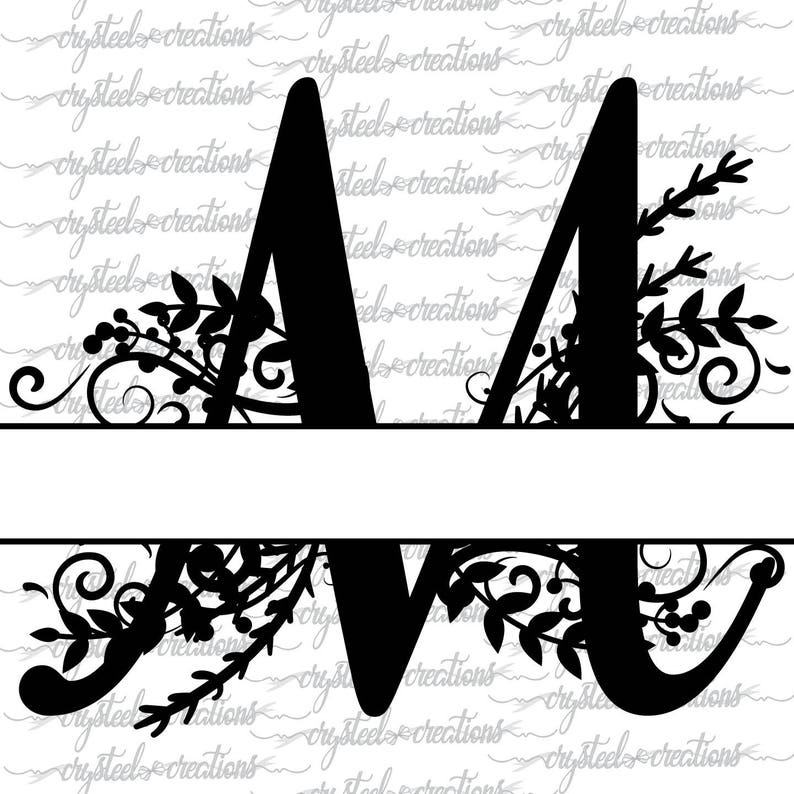 Letter M Split Monogram SVG PNG DXF Regal Split Alphabet | Etsy