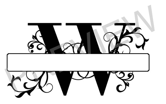 Download Split Monogram SVG Letter W Regal Split Alphabet Vector | Etsy